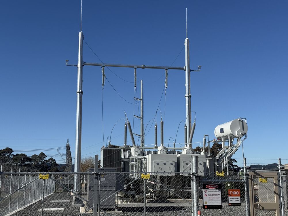 Outdoor substation with 33kV transformer and structure